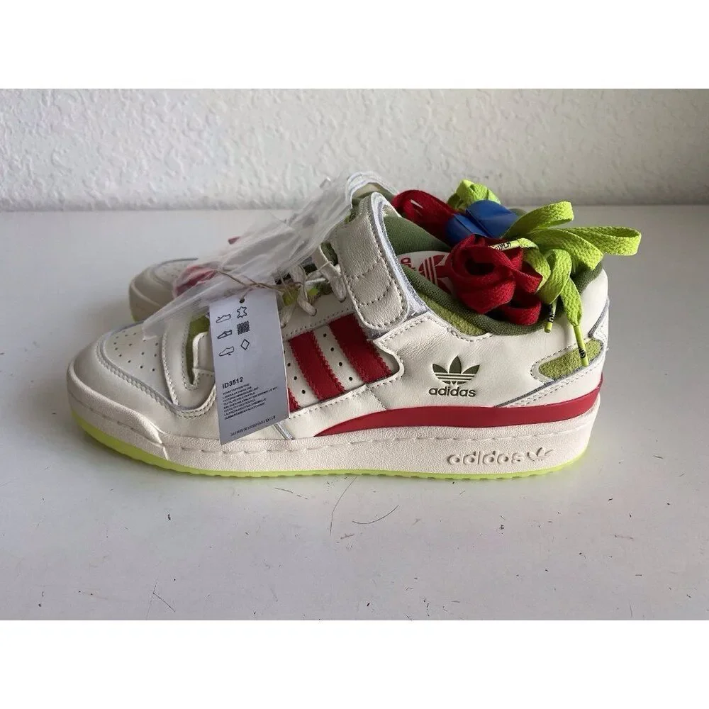 Adidas The Grinch Forum Low Fashion Sneakers ID3512 Men’s Sz 10 Charms Laces NEW